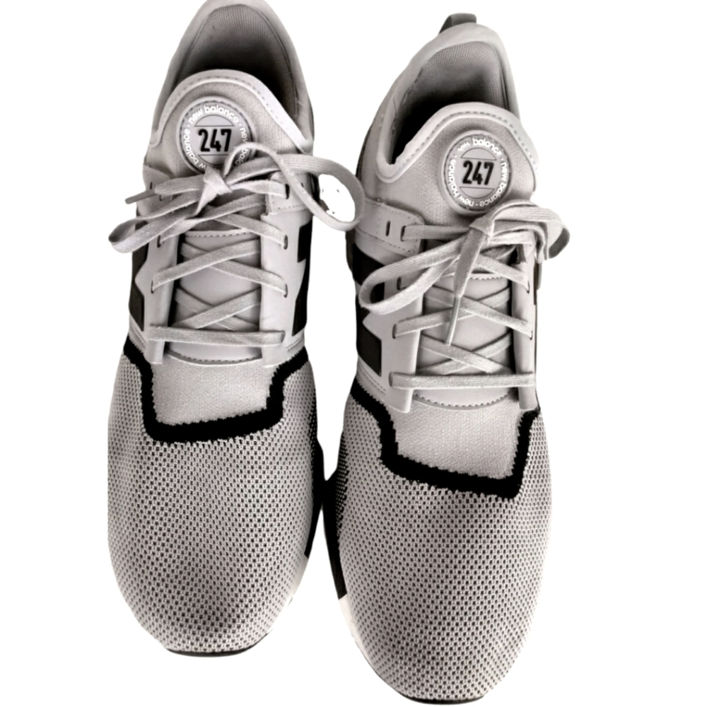 Men size 12 New Balance 247 ML Gray black and white